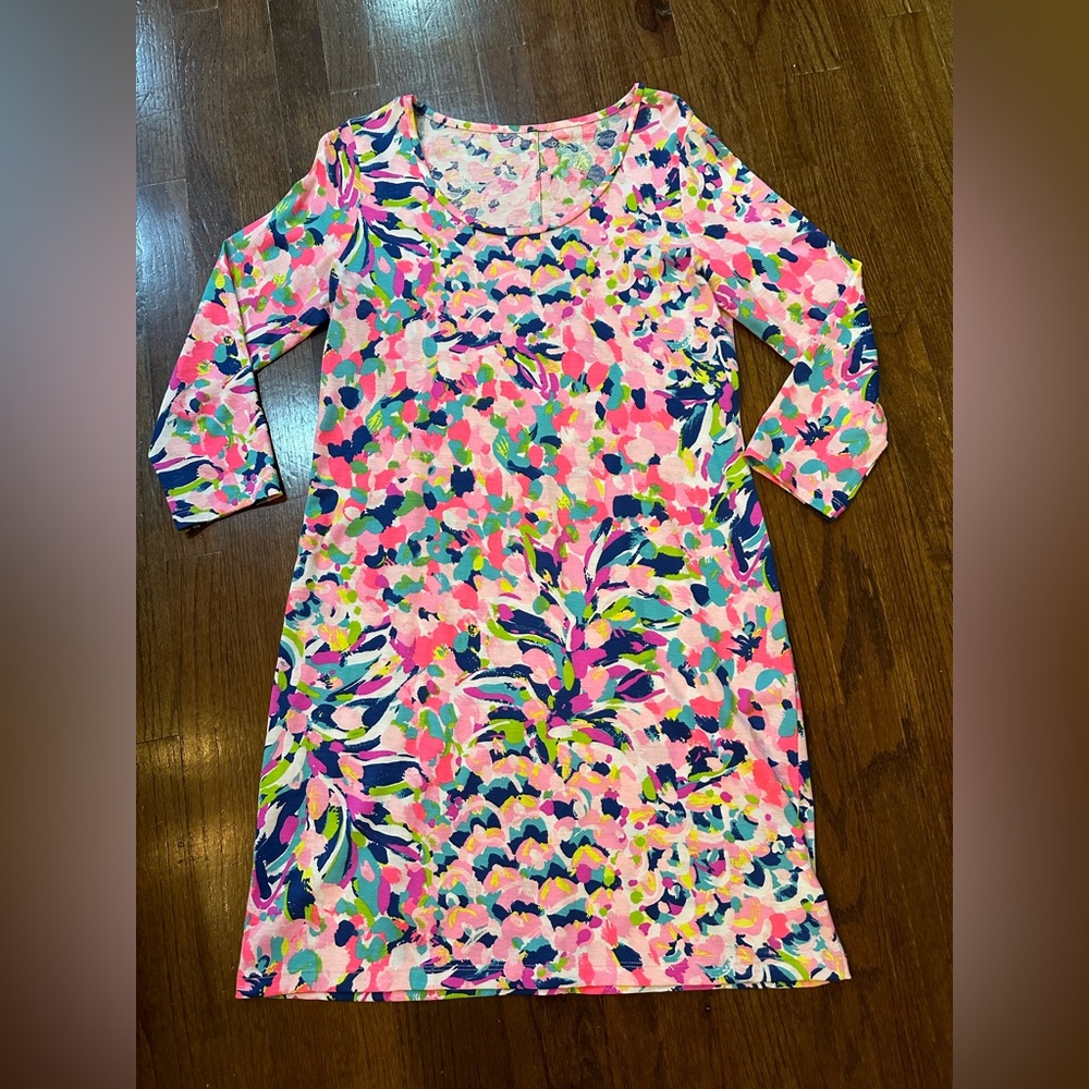 Lilly Pulitzer size Medium long sleeve Pima cotton watercolor dress